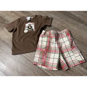 Janie and Jack Monkey World Traveler Set 6-12M 2 piece summer set
